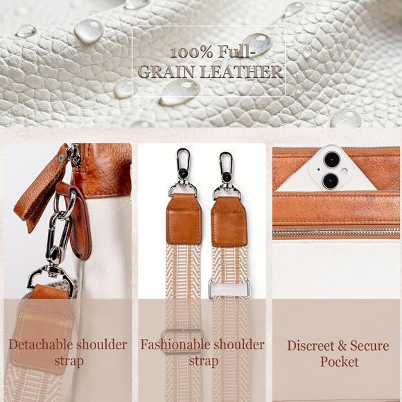 Leather Crossbody Bag Women Small Stylish Multi-Pocket Purses Travel Shopping - Picture 4 of 7